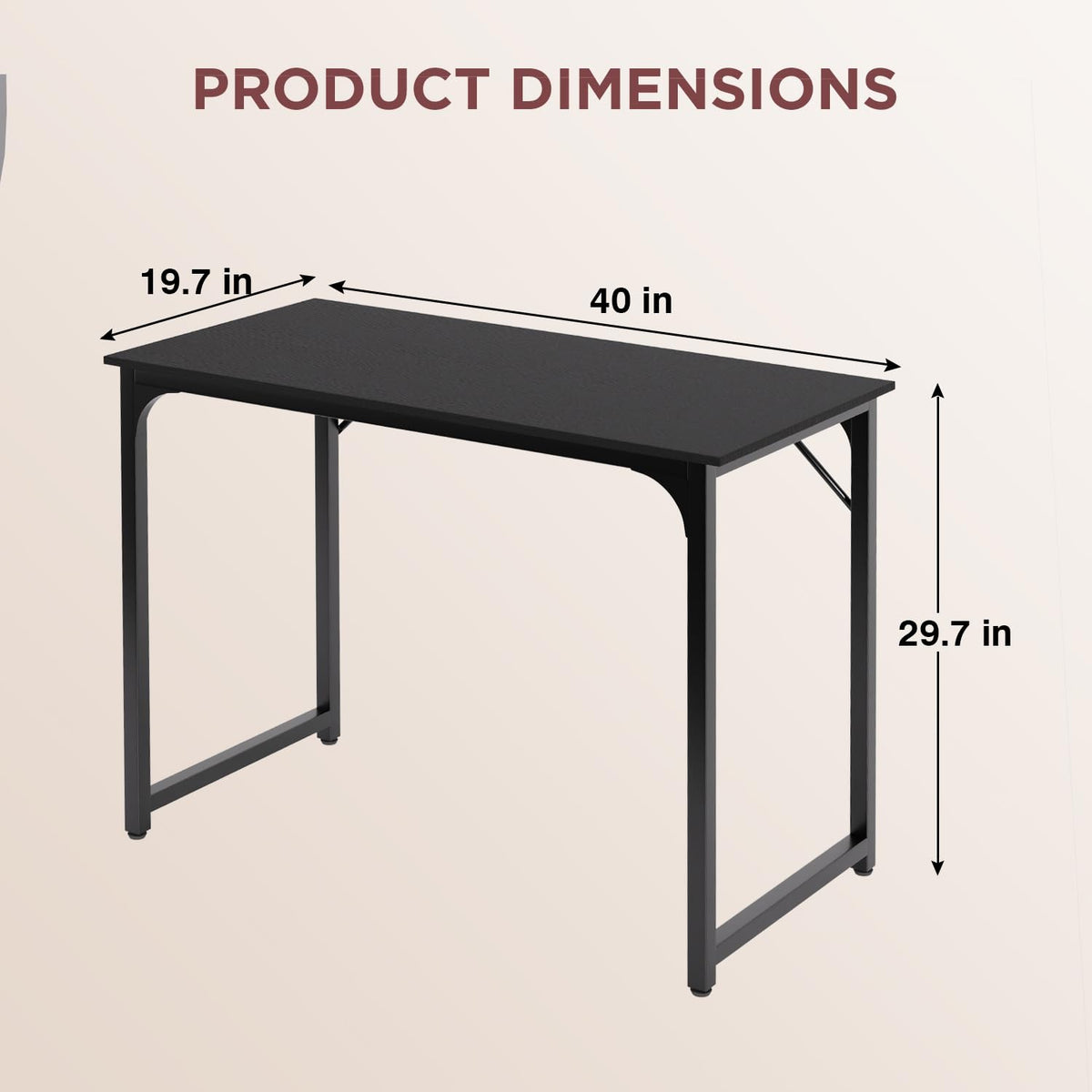 39 Inch Black Computer Desk C4552