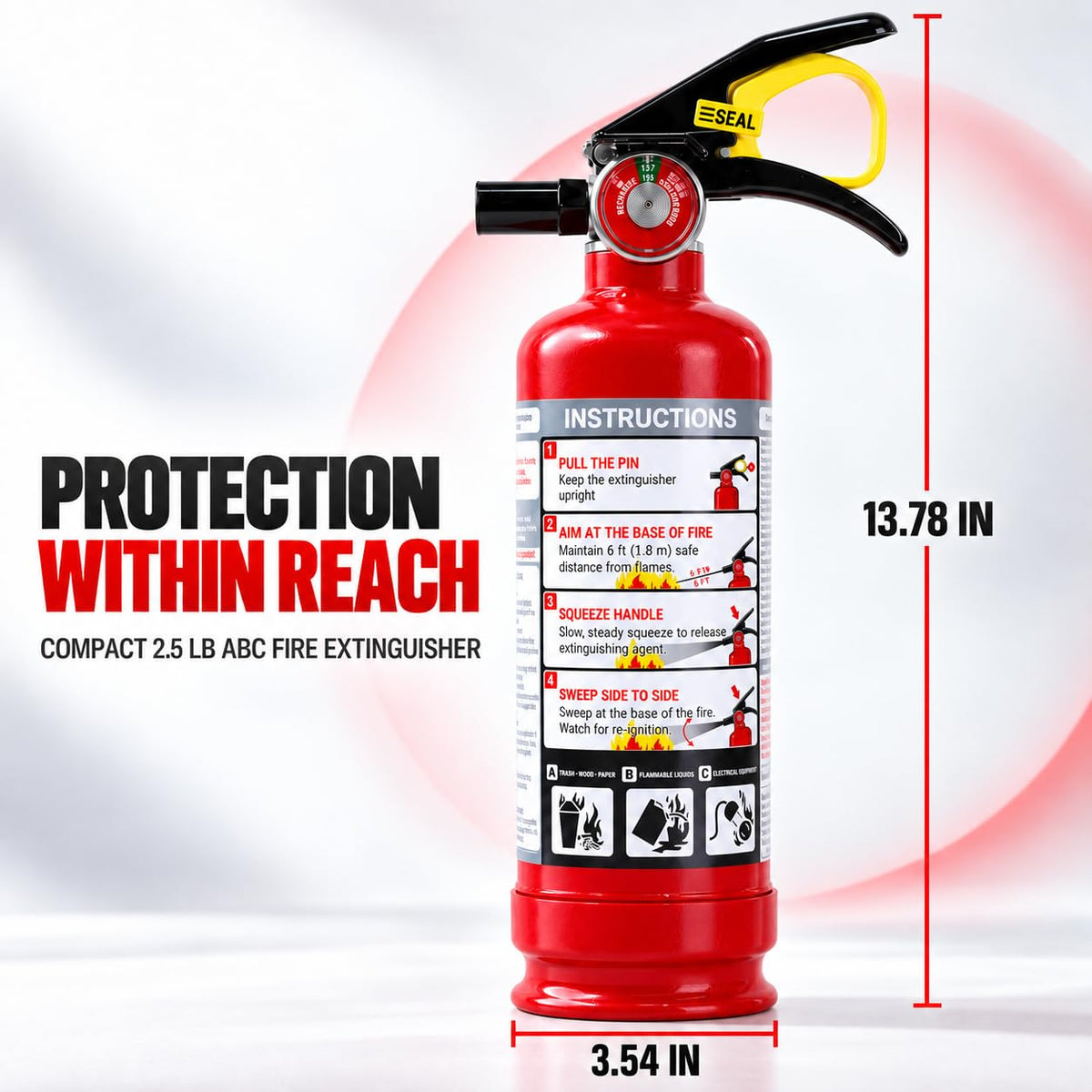 2.5 lb ABC Dry Chemical Fire Extinguishers 2-Pack H250