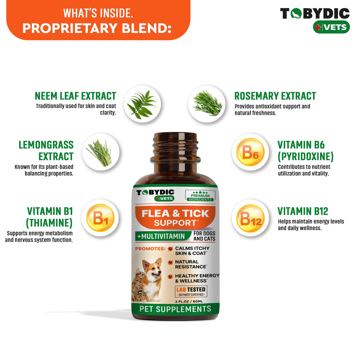 Oral Flea and Tick Prevention Supplement for Dogs and Cats M698