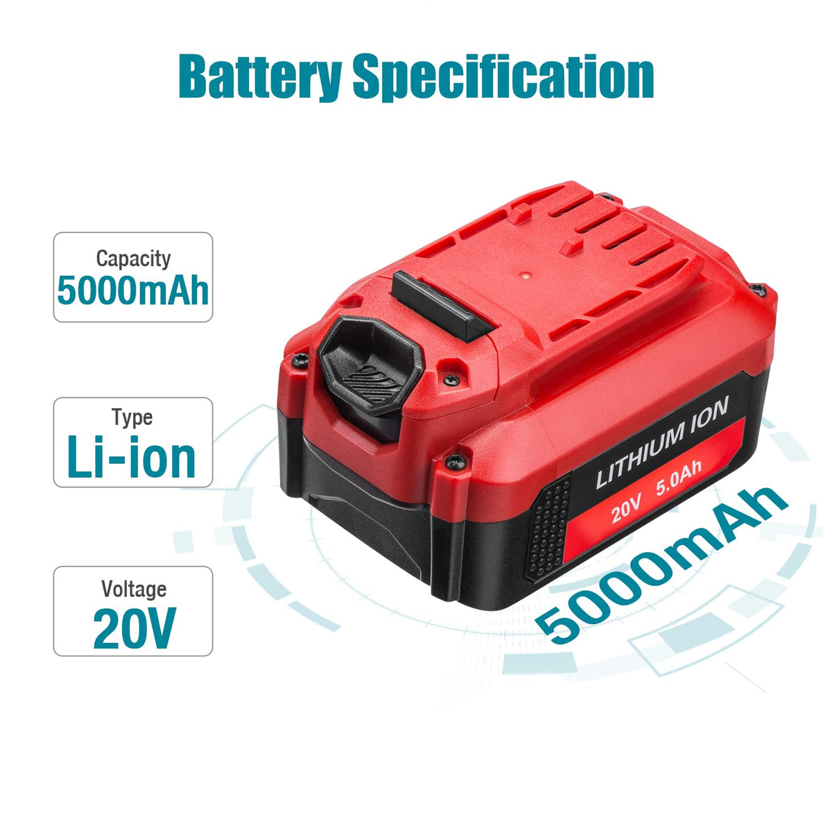2 Pack 5.0Ah Lithium Battery Q44759