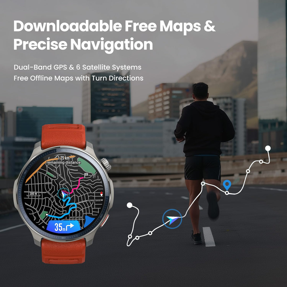 47mm AMOLED Sapphire Glass Smart Watch A188
