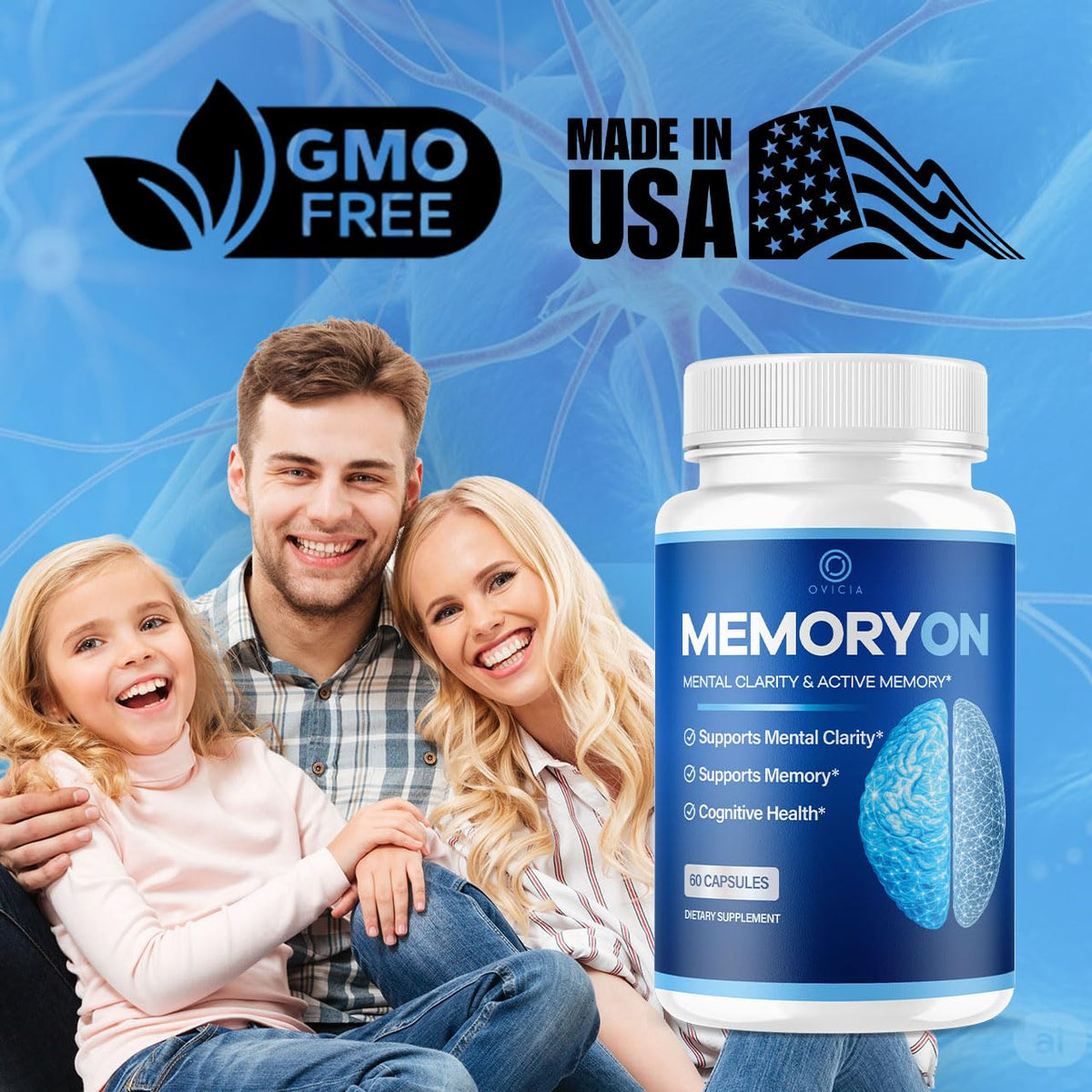60 Capsules Brain Support Pills N6010
