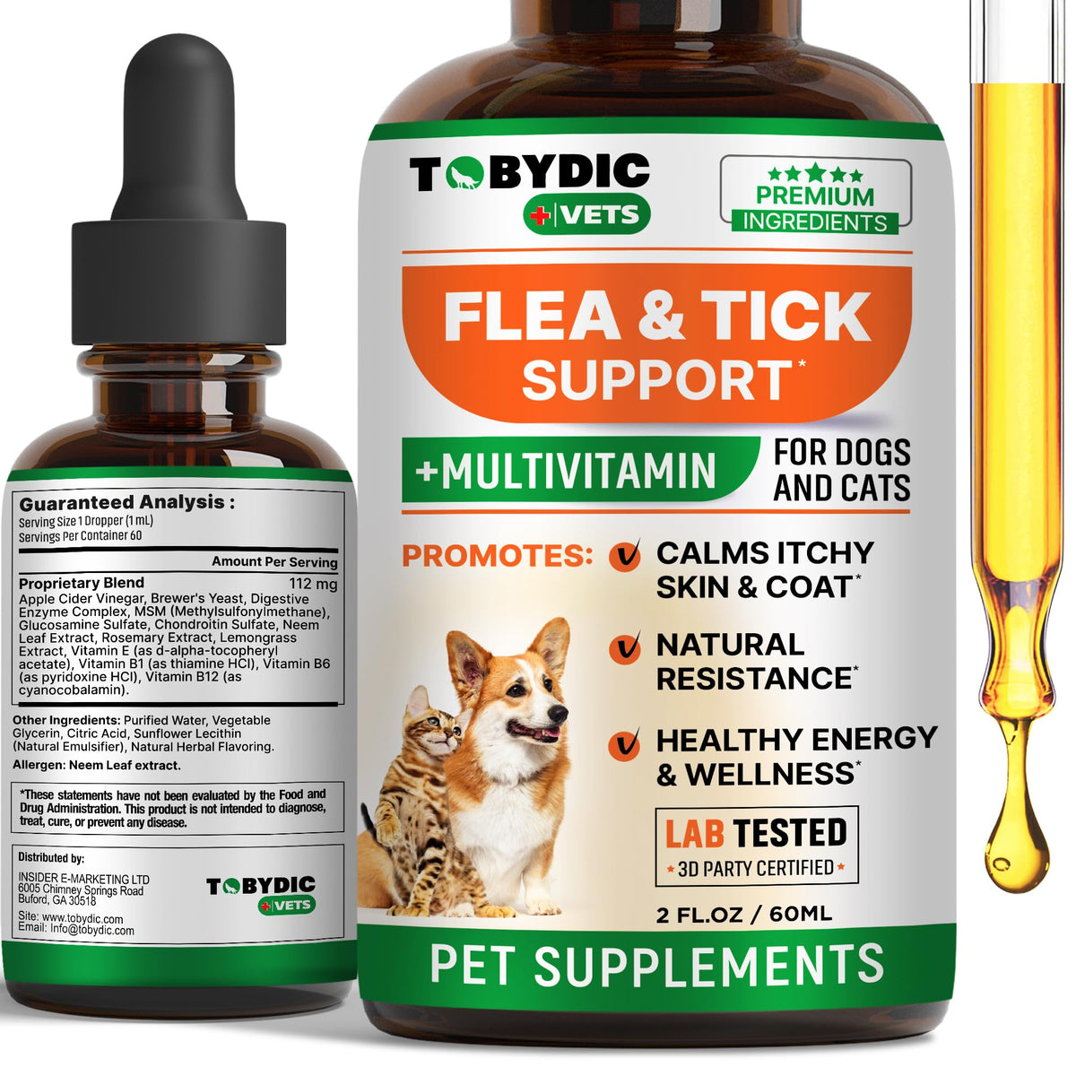 Oral Flea and Tick Prevention Supplement for Dogs and Cats M698