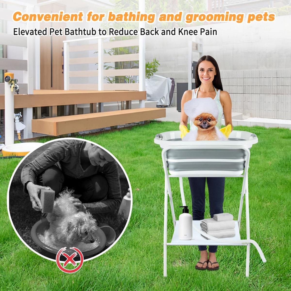Portable Collapsible Dog Bathtub A5417